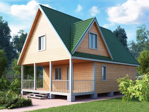 Деревянный дом с верандой КА-132