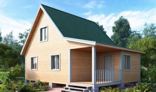 Дом из бруса с крыльцом КА-105