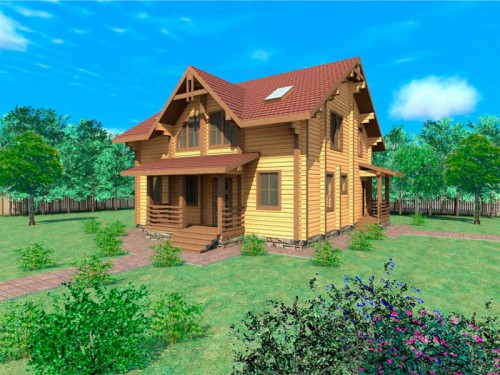 Коттедж из бруса шале ФАБ-114