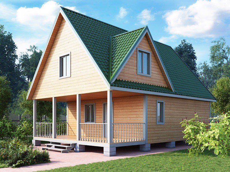 Деревянный дом с верандой КА-132
