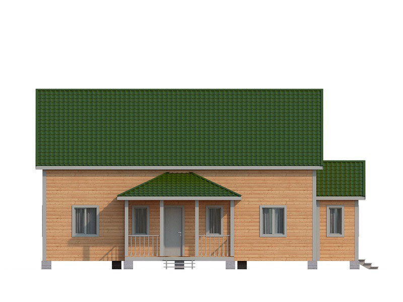 Дом из бруса с открытой верандой КА-133