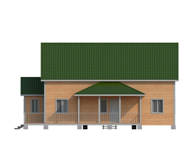 Дом из бруса с открытой верандой КА-133