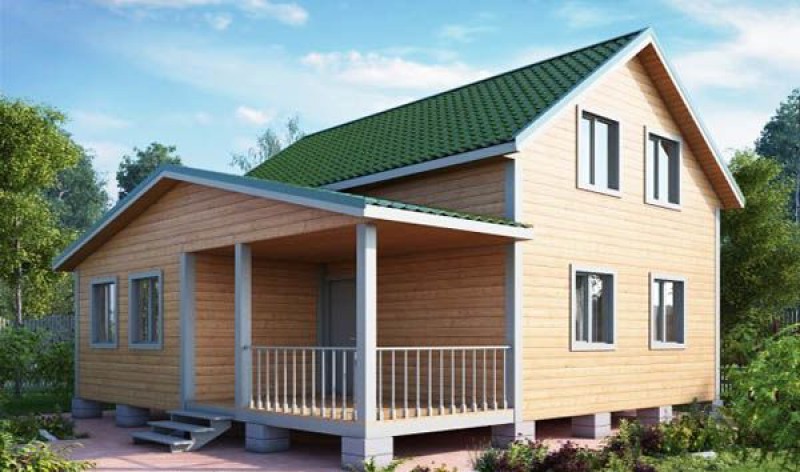 Дом из бруса с крыльцом КА-120