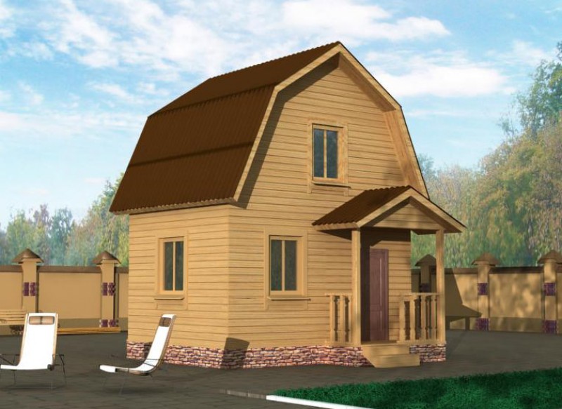 Двухэтажный дачный дом из бруса ДД-05