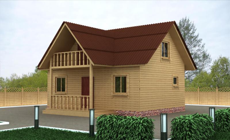 Дачный дом с балконом ДД-23