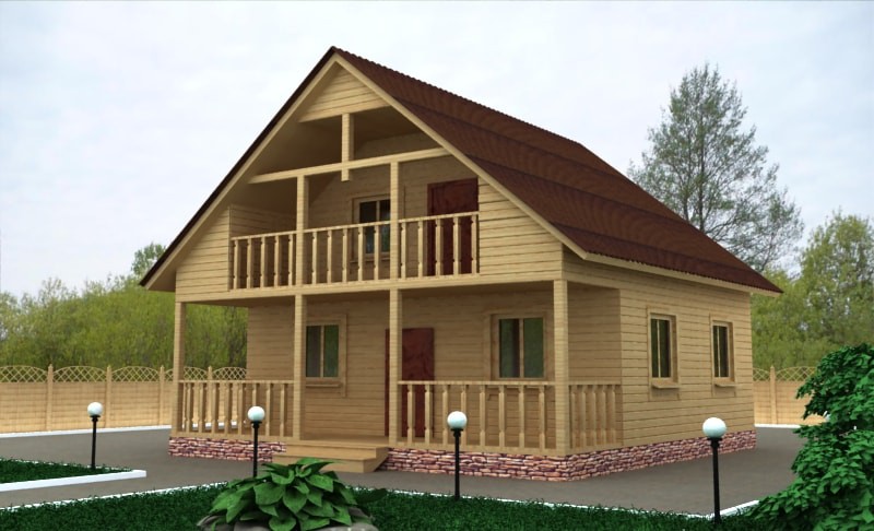 Коттедж с террасой и верандой ДД-39