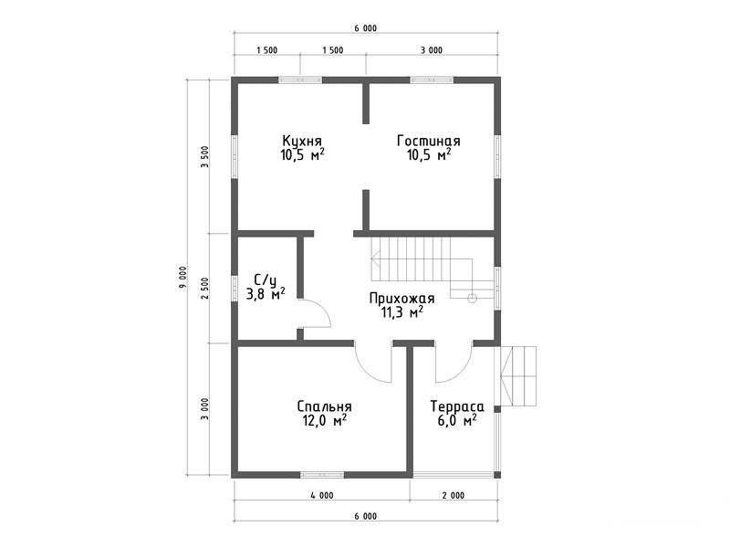 Деревянный коттедж из бруса КА-134