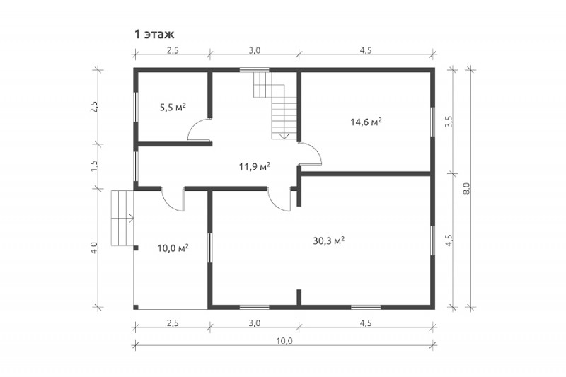 Деревянный дом с балконом KA-126