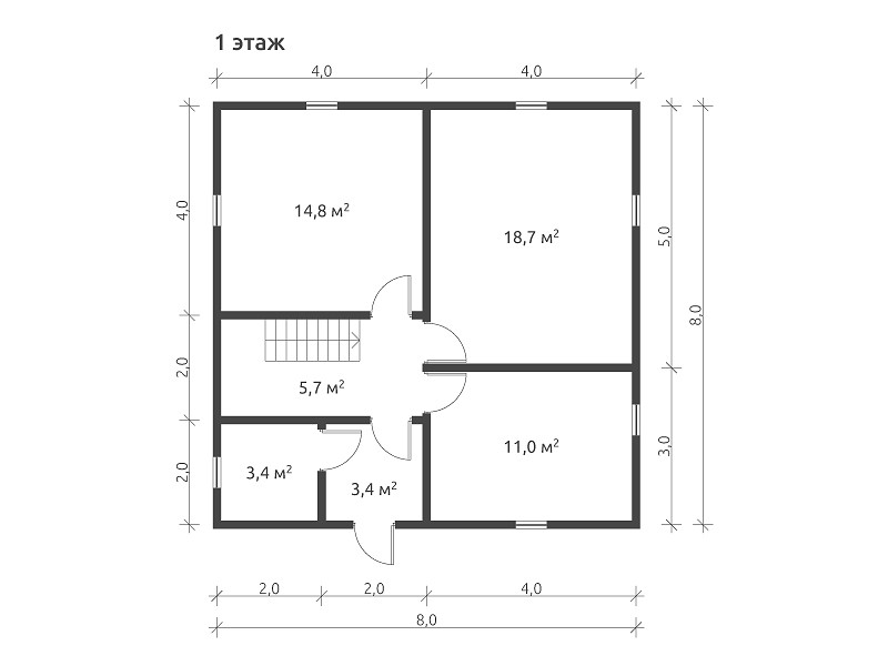 Уютный загородный дом из бруса КА-127