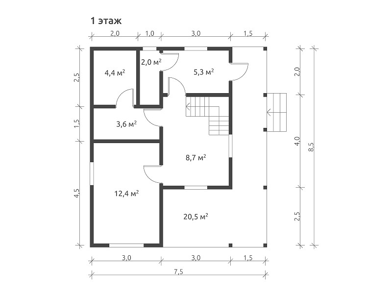 Деревянный дом из бруса КА-130