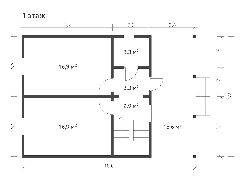 Деревянный дом с верандой КА-132