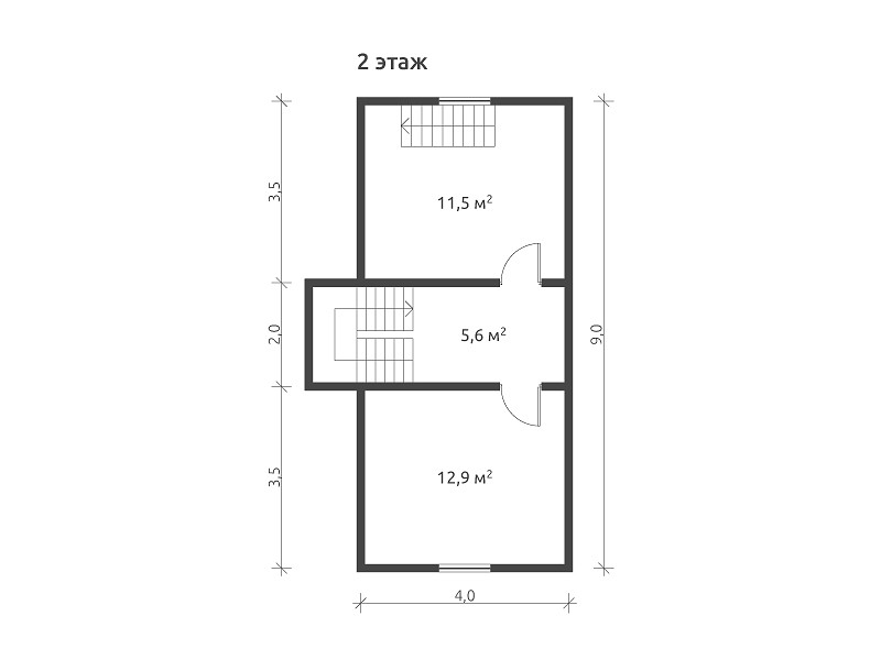 Дачный деревянный дом из бруса КА-125
