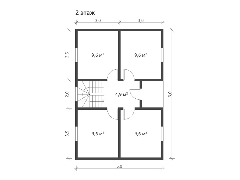 Деревянный дом из бруса KA-129