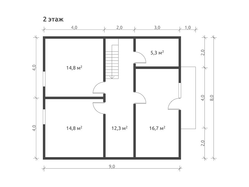 Деревянный коттедж из бруса КА-131