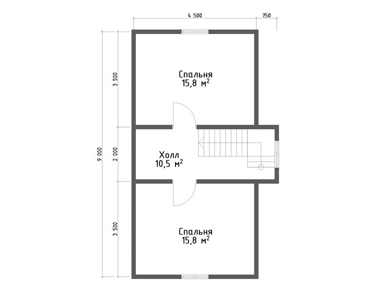 Деревянный коттедж из бруса КА-134