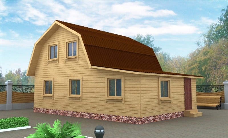 Дачный дом с пристройкой ДД-24