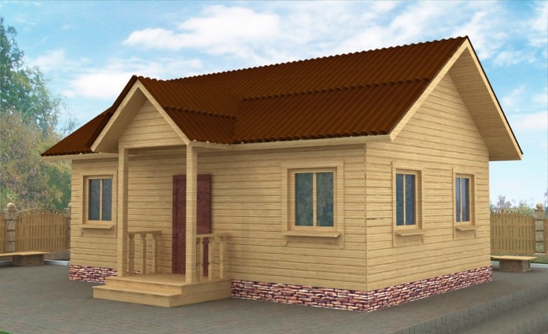 Деревянная дача с крыльцом ДД-30