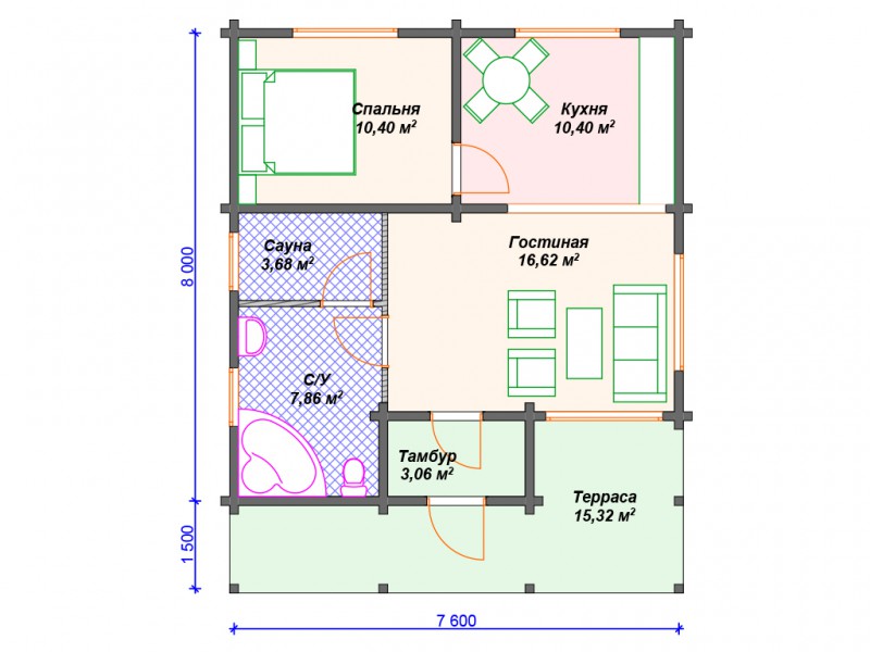 Роскошный дом из бруса БД-09