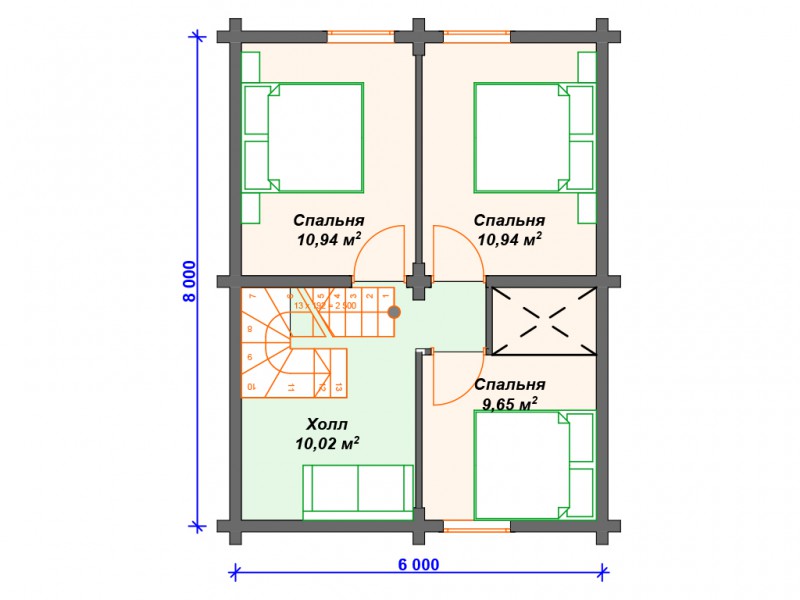 Недорогой дом из бруса БД-04