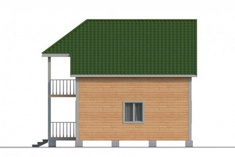 Дом из бруса с балконом КА-114