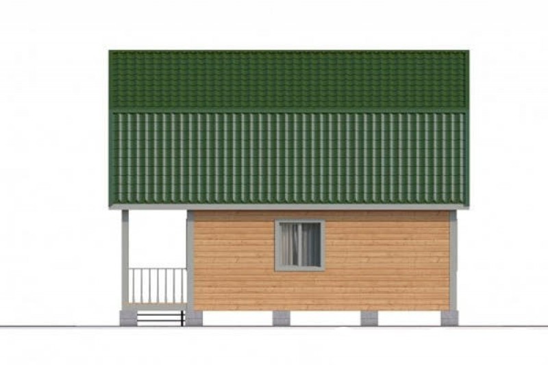 Дом из бруса с открытой верандой КА-122