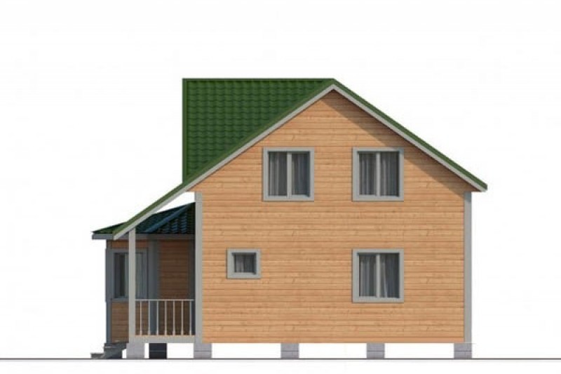 Дачный дом из бруса с крыльцом КА-107