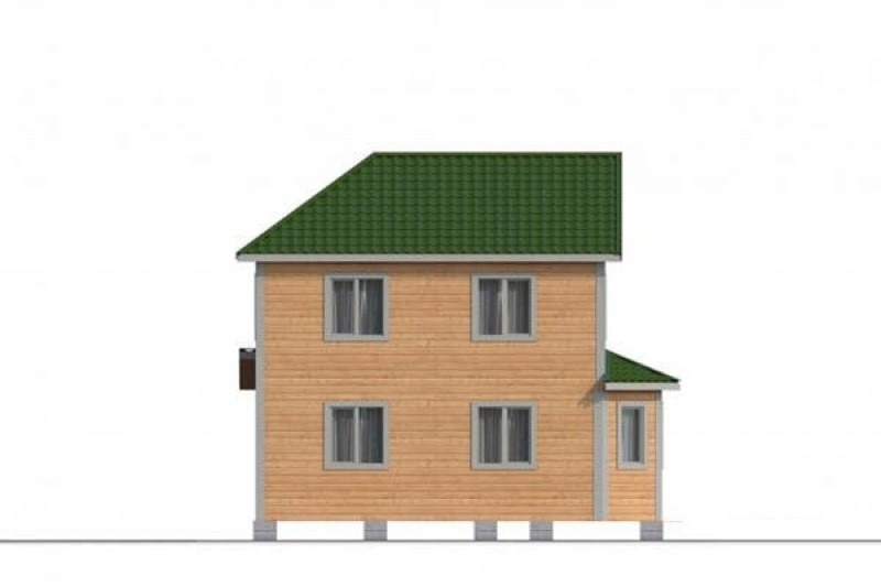 Дом из бруса с большой верандой КА-117