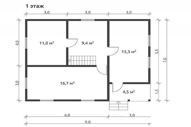 Загородный дом с пристройкой КА-121
