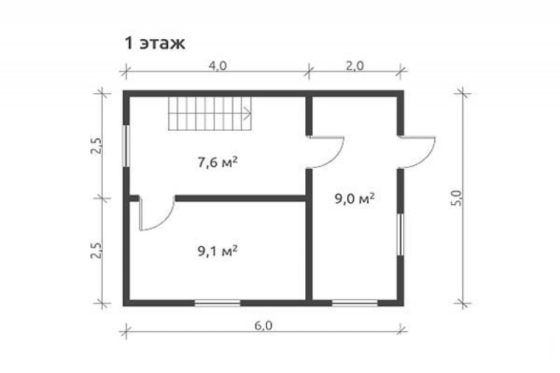 Небольшой коттедж из бруса КА-102