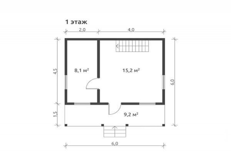 Дом из бруса с верандой КА-112