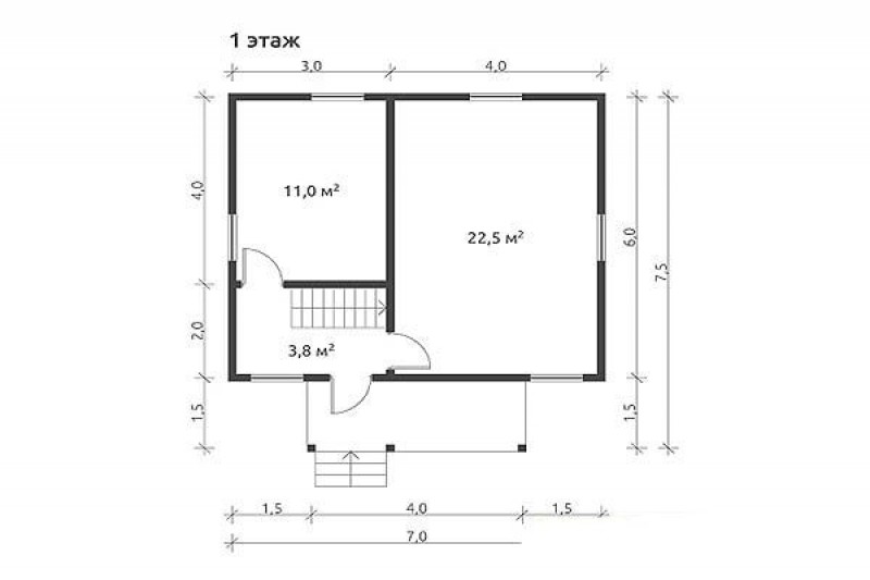 Дом из бруса с балконом КА-114