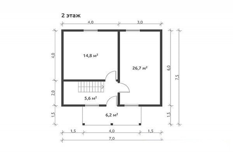 Дом из бруса с балконом КА-114