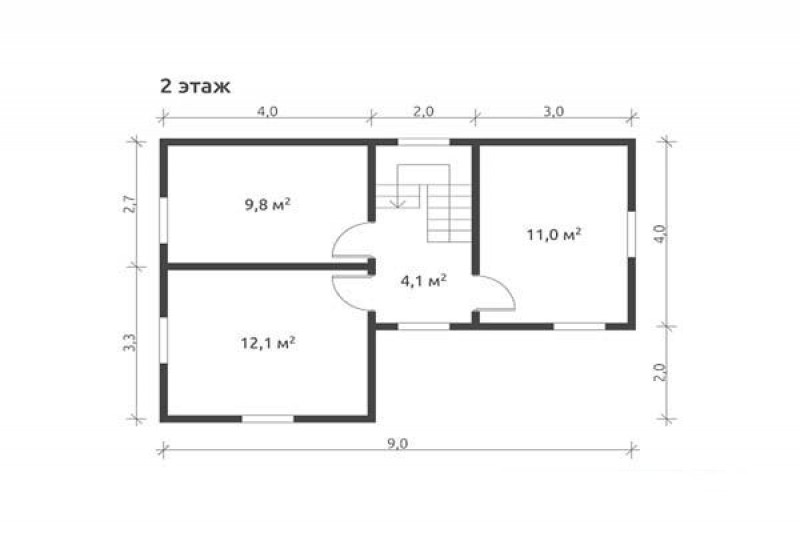 Дом из бруса с большой верандой КА-117