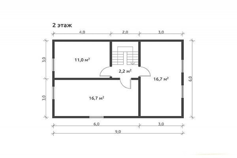 Дачный дом из бруса с крыльцом КА-107