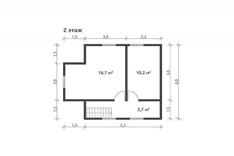 Дачный двухэтажный дом из бруса КА-110