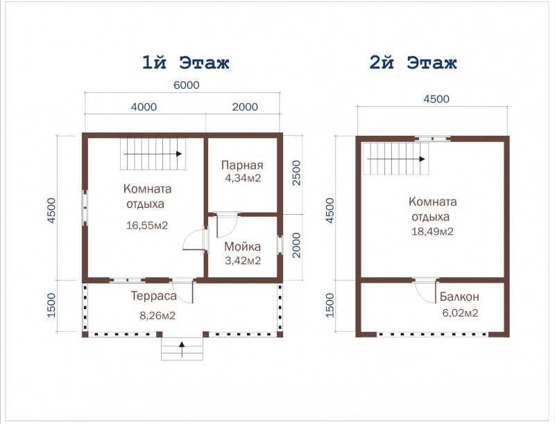 Баня из бруса ББ-17 6 на 6 метров