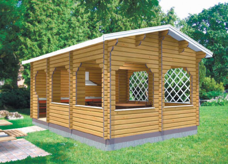 Садовая беседка из бруса БД-06 5,9х3,9