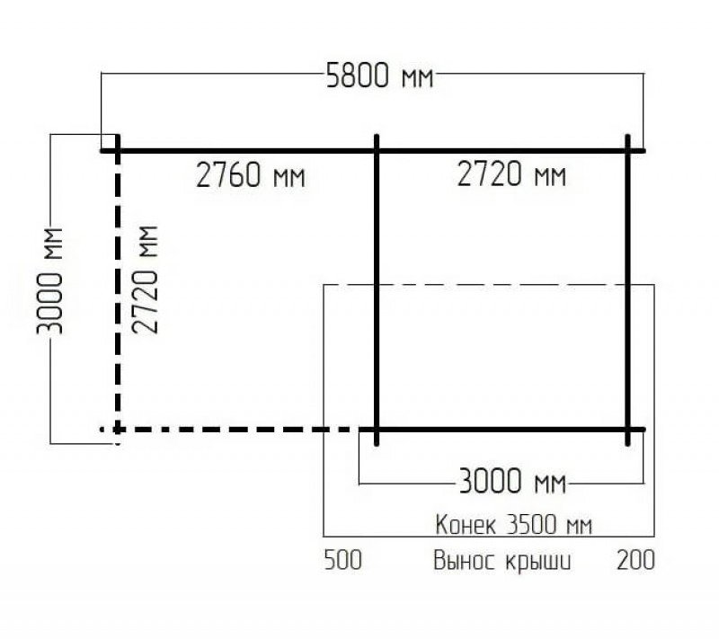 Беседка с открытой террасой БД-05 (6х3)