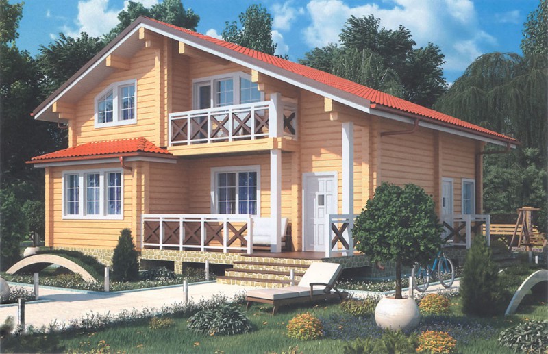 Двухэтажный дом из бруса ФАБ-111
