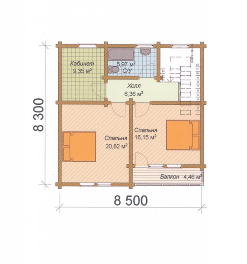 Двухэтажный дом из бруса ФАБ-111