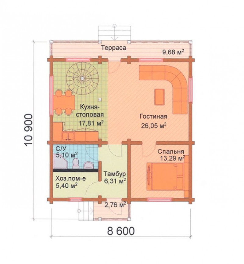 Деревянный коттедж ФАБ-112