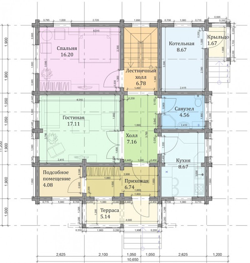 Коттедж из бруса шале ФАБ-114