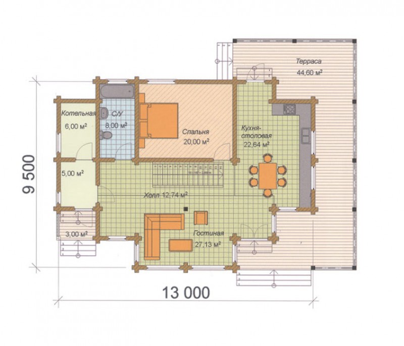 Дом-шале из бруса ФАБ-115