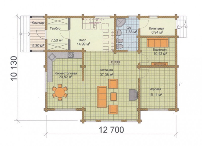 Дом-шале из бруса ФАБ-116