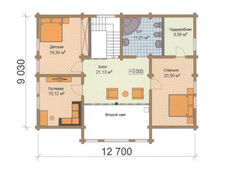Дом-шале из бруса ФАБ-116