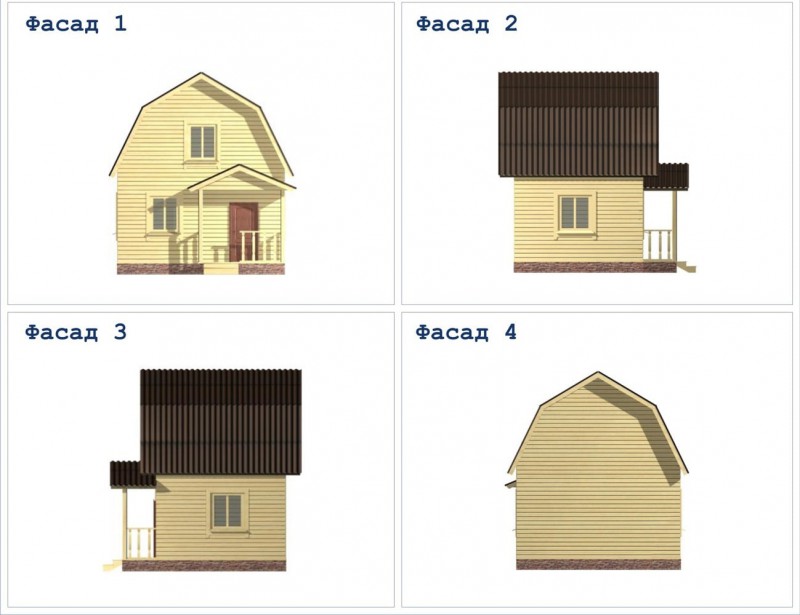 Двухэтажный дачный дом из бруса ДД-05