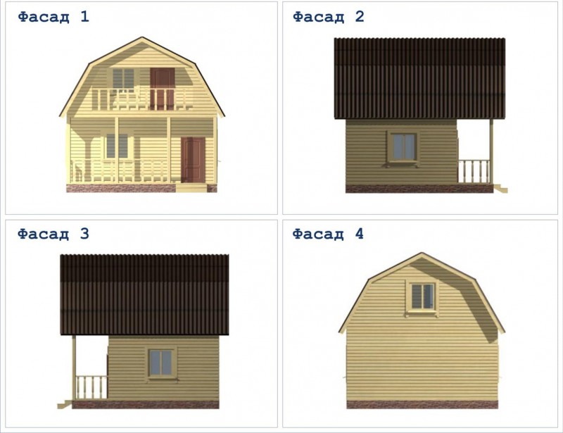 Коттедж из бруса с террасой ДД-09