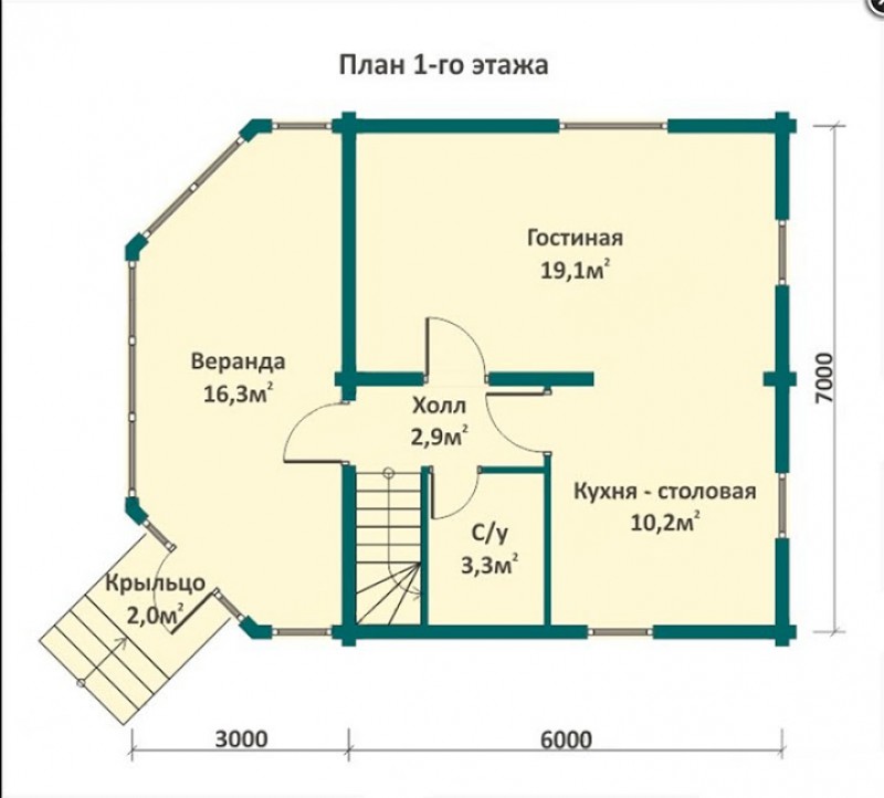 Деревянный коттедж ФАБ-104