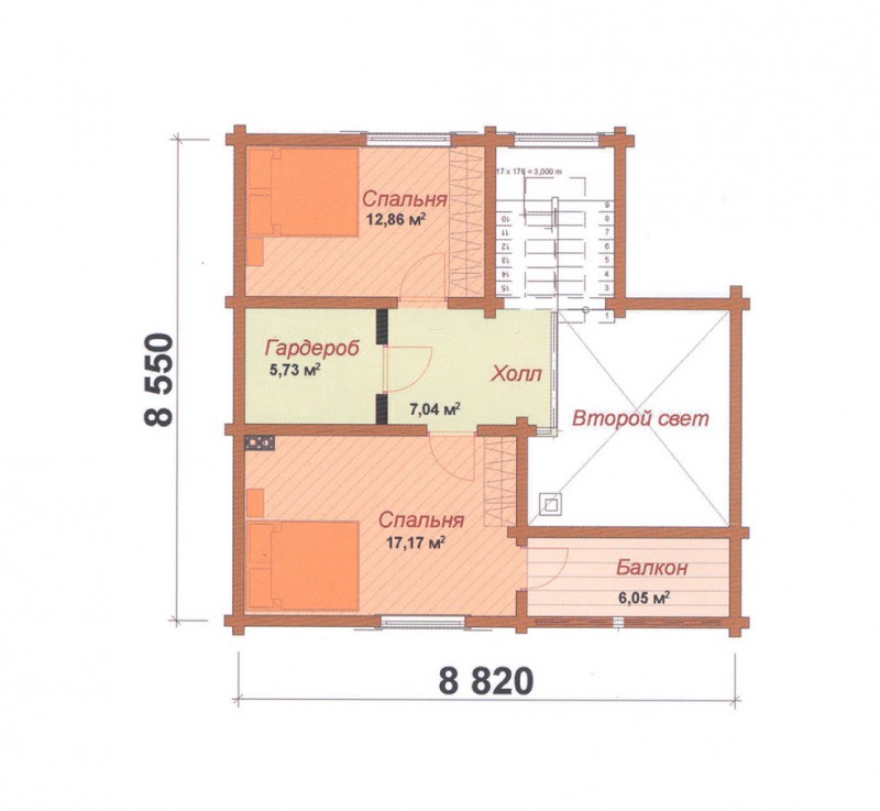 Двухэтажный дом из бруса ФАБ-108
