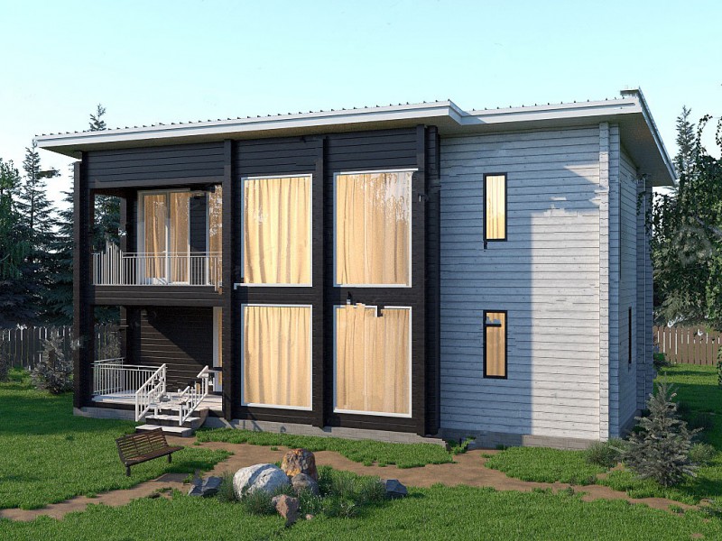 Двухэтажный дом из бруса БД-03